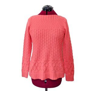 Croft & Barrow Women's Medium M Coral Boatneck Sweater Knit Long Sleeve